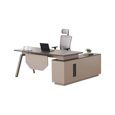 Executive Office Table with Side Cabinet